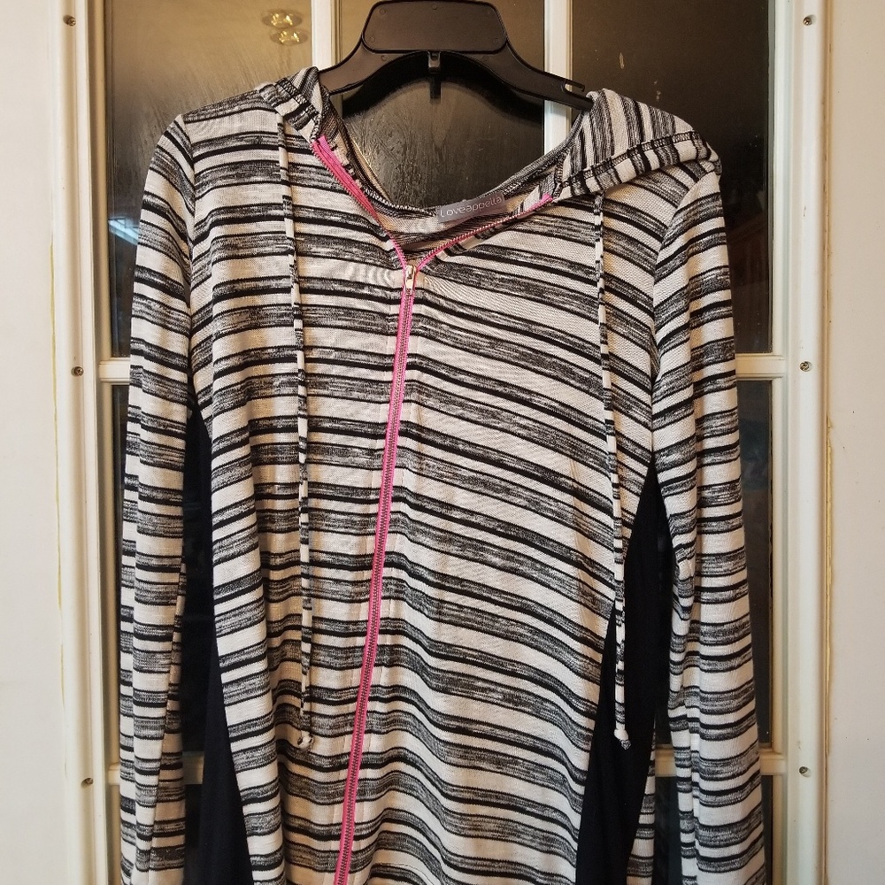 🌸Loveapella Striped Zip Up Jacket